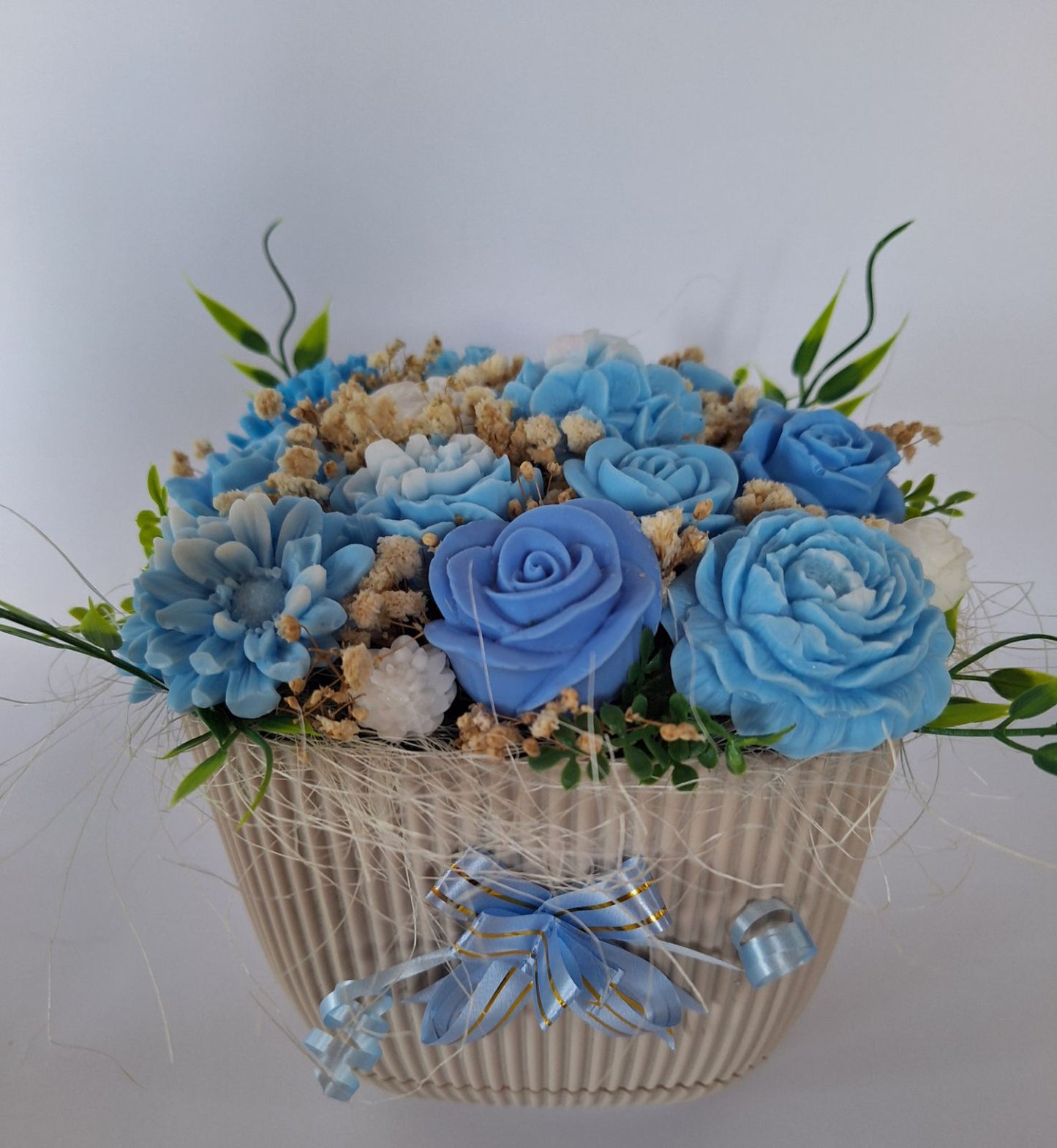 Букет💙„Синьо Вдъхновение“💙Ръчно Изработени Ароматни Сапунени Цветя