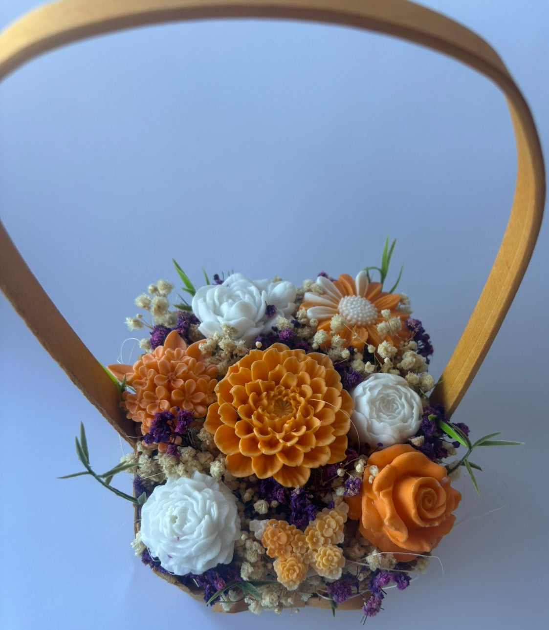 Букет🧡🧺„Есенна Кошница“🧺🧡 – Ръчно Изработени Ароматни Сапунени Цветя