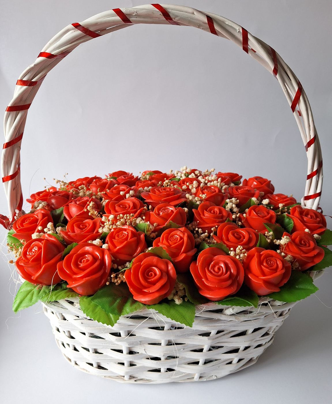 ❤️Кошница „Пламък от Любов“🔥 – Ръчно Изработени Ароматни Сапунени Цветя