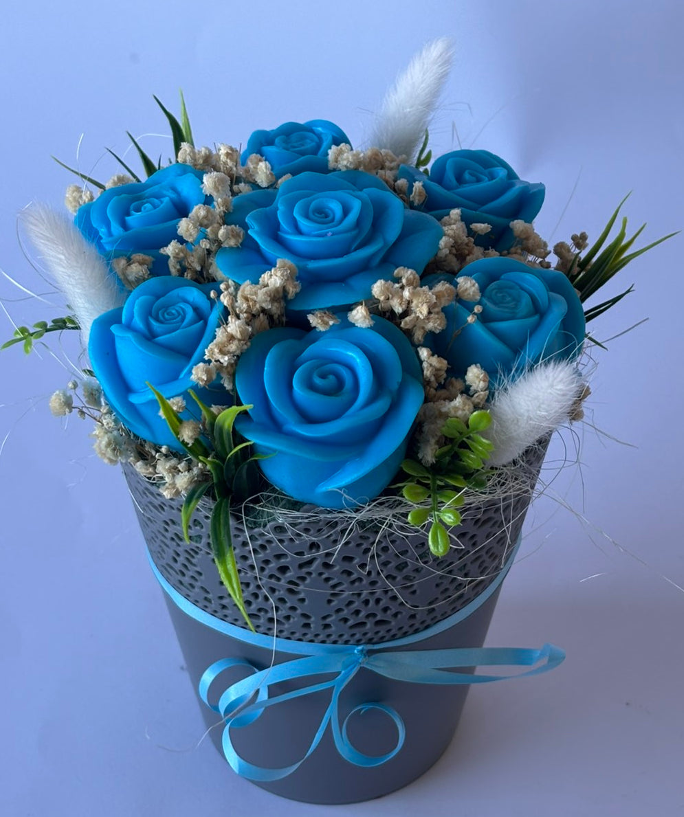 Букет💙"Синя Поема"💙Ръчно Изработени Ароматни Сапунени Цветя