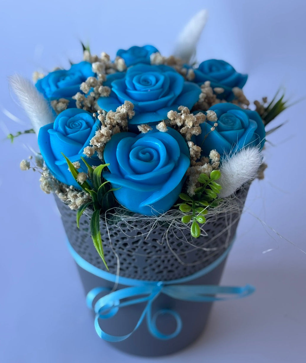 Букет💙"Синя Поема"💙Ръчно Изработени Ароматни Сапунени Цветя