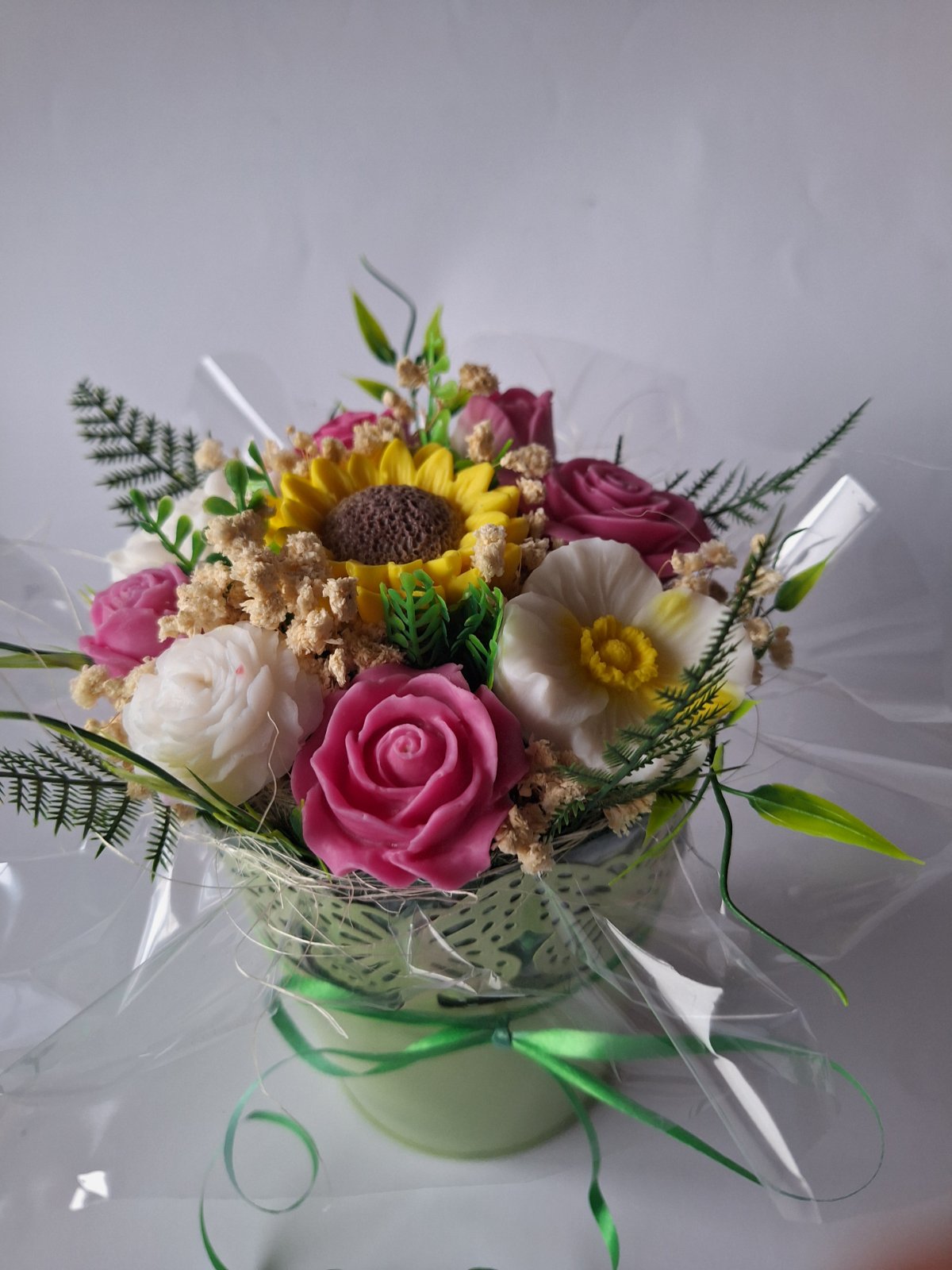 🎀🍀Луксозен Букет🌻„Летен Лъч“🌻 – Ръчно Изработени Ароматни Сапунени Цветя🌻