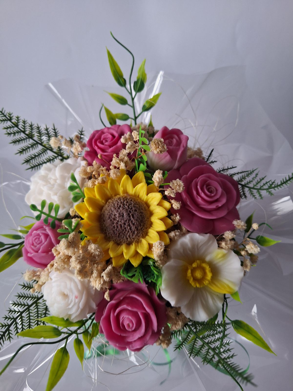 🎀🍀Луксозен Букет🌻„Летен Лъч“🌻 – Ръчно Изработени Ароматни Сапунени Цветя🌻