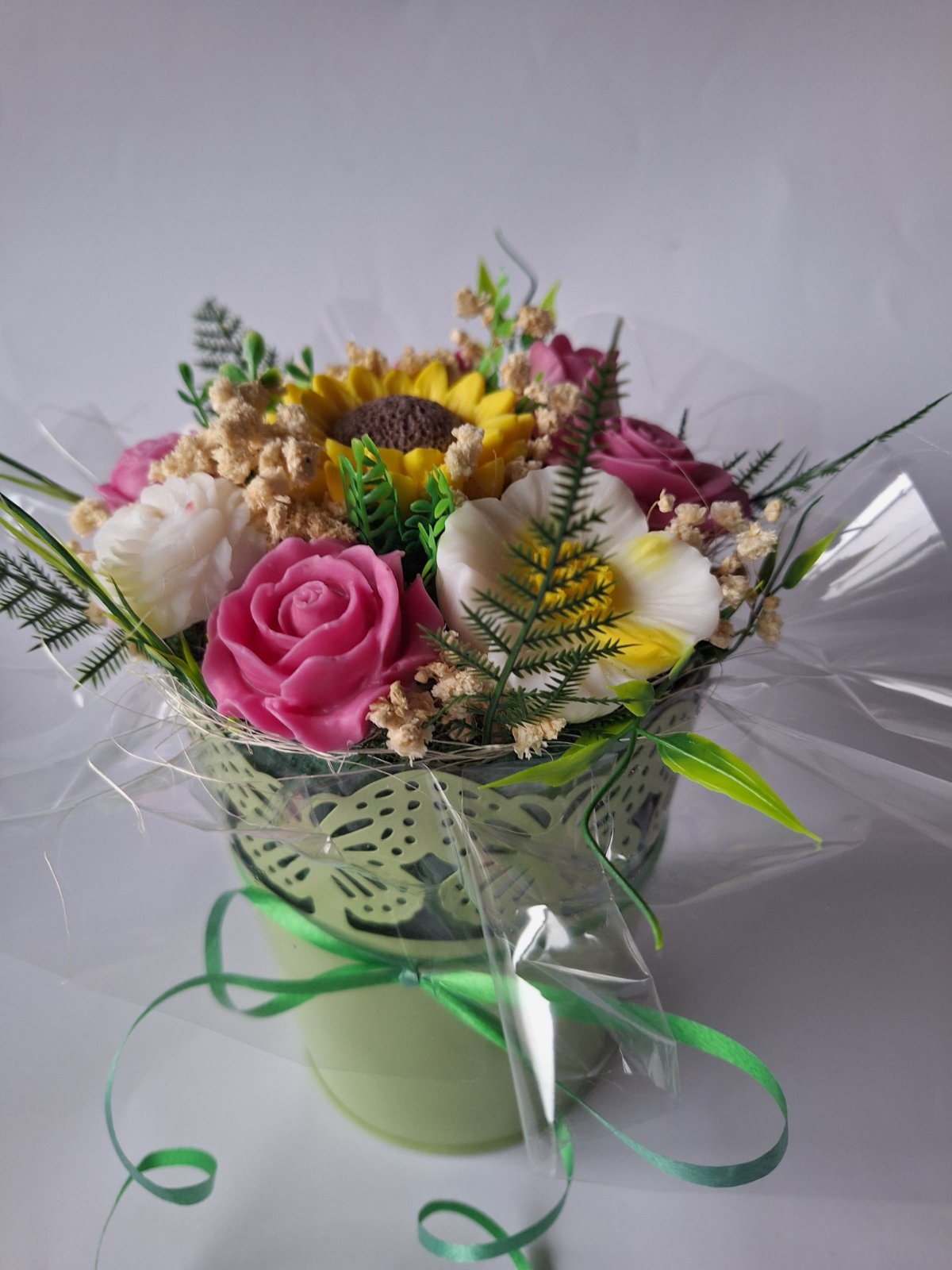 🎀🍀Луксозен Букет🌻„Летен Лъч“🌻 – Ръчно Изработени Ароматни Сапунени Цветя🌻