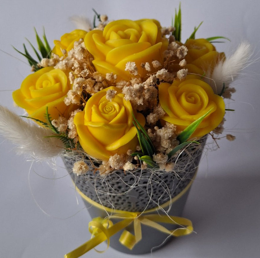 Букет💛"Жълта Поема"💛Ръчно Изработени Ароматни Сапунени Цветя