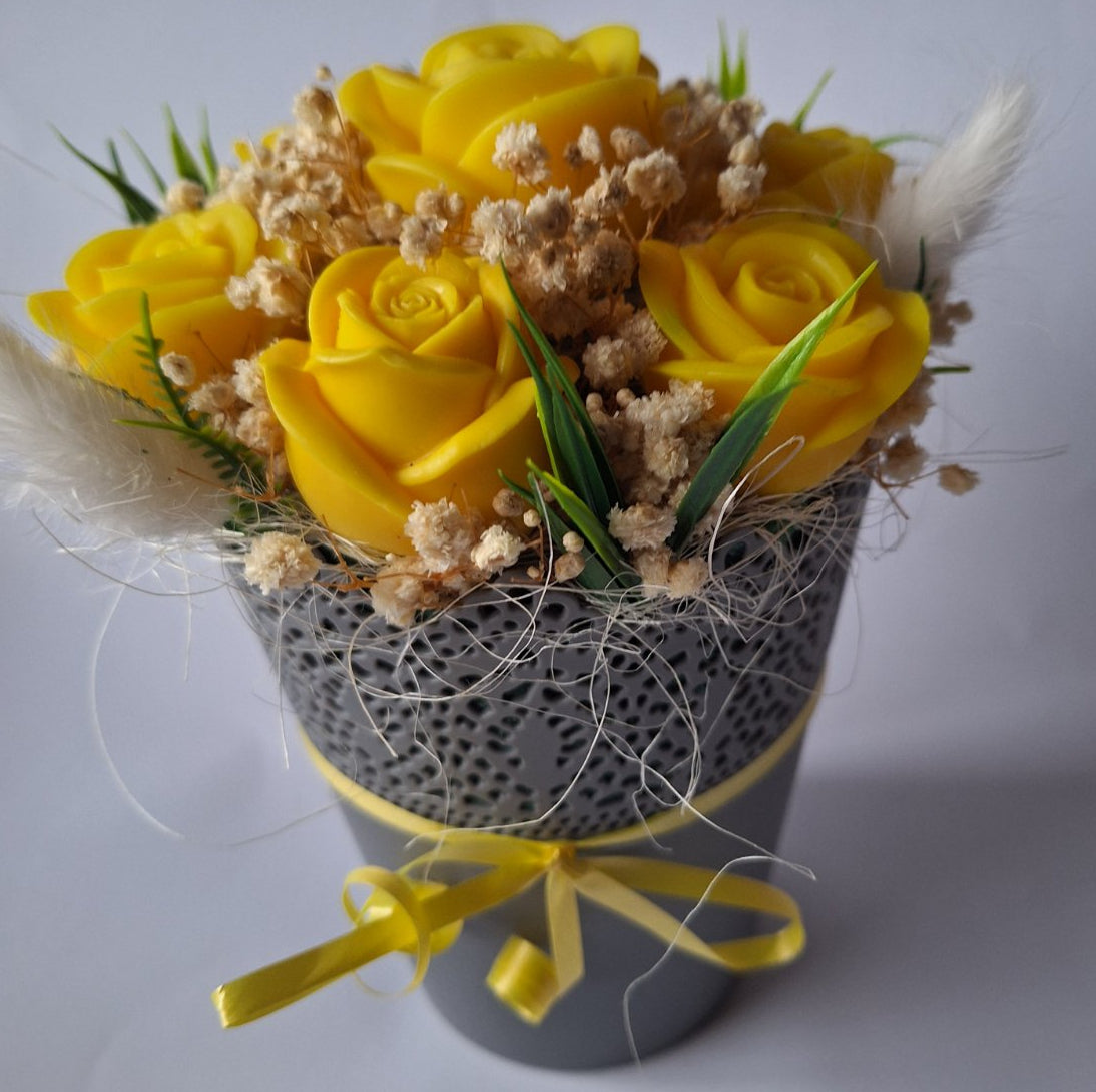 Букет💛"Жълта Поема"💛Ръчно Изработени Ароматни Сапунени Цветя