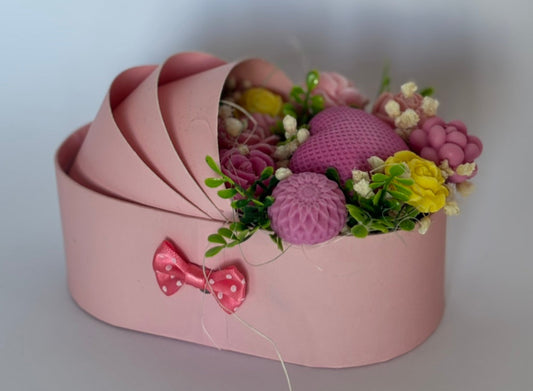 Букет 🎀Добре дошло, Малко Чудо в розово🎀 - Ръчно Изработени Ароматни Сапунени Цветя