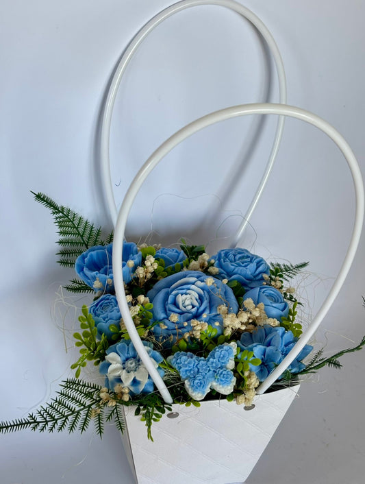 Букет💙"Небесна Нежност"💙 Ръчно Изработени Ароматни Сапунени Цветя