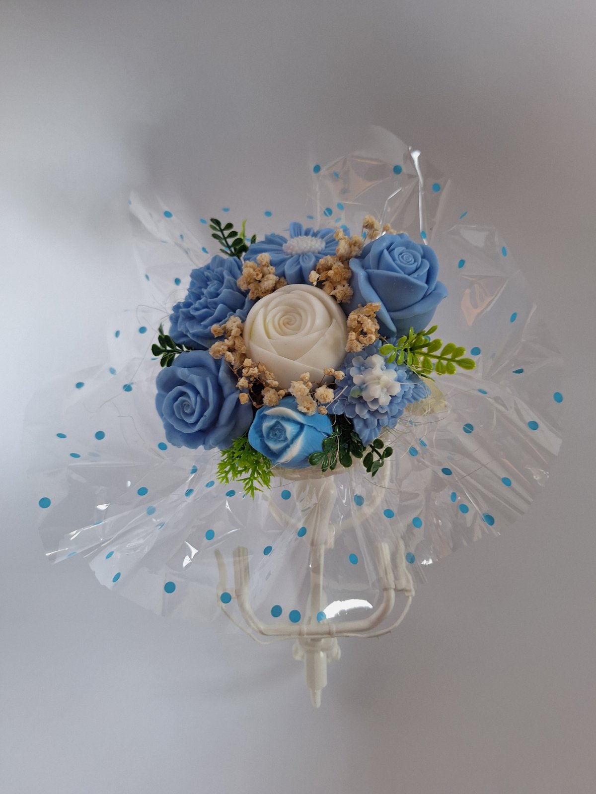 Букет🚲💙„Цветна Разходка в синьо"🚲💙Ръчно Изработени Ароматни Сапунени Цветя