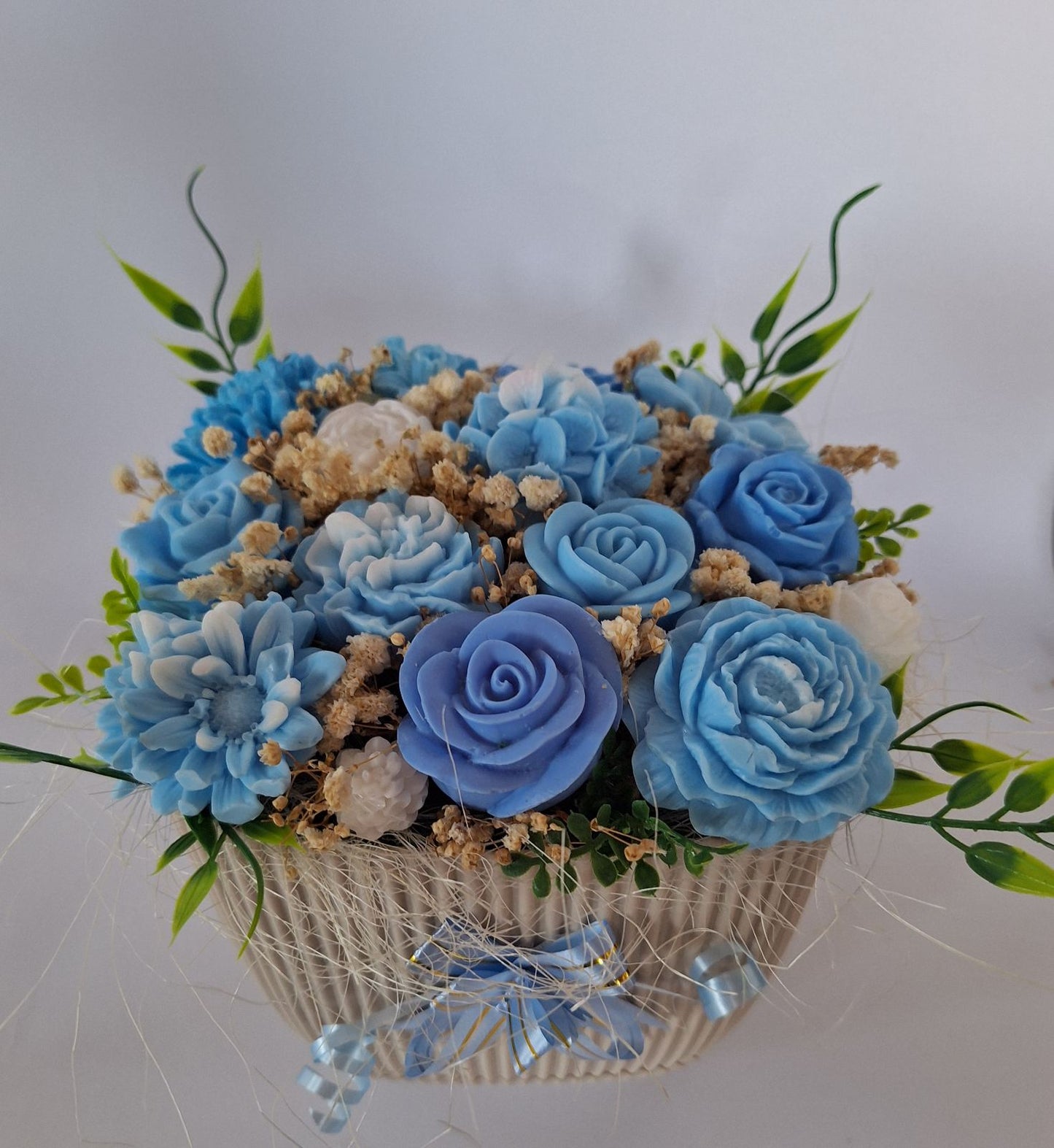 Букет💙„Синьо Вдъхновение“💙Ръчно Изработени Ароматни Сапунени Цветя