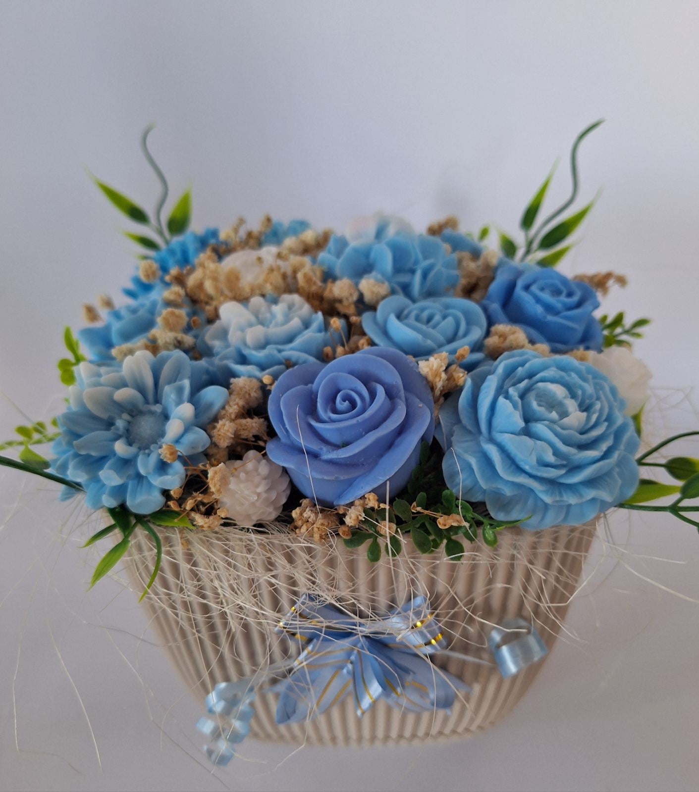 Букет💙„Синьо Вдъхновение“💙Ръчно Изработени Ароматни Сапунени Цветя