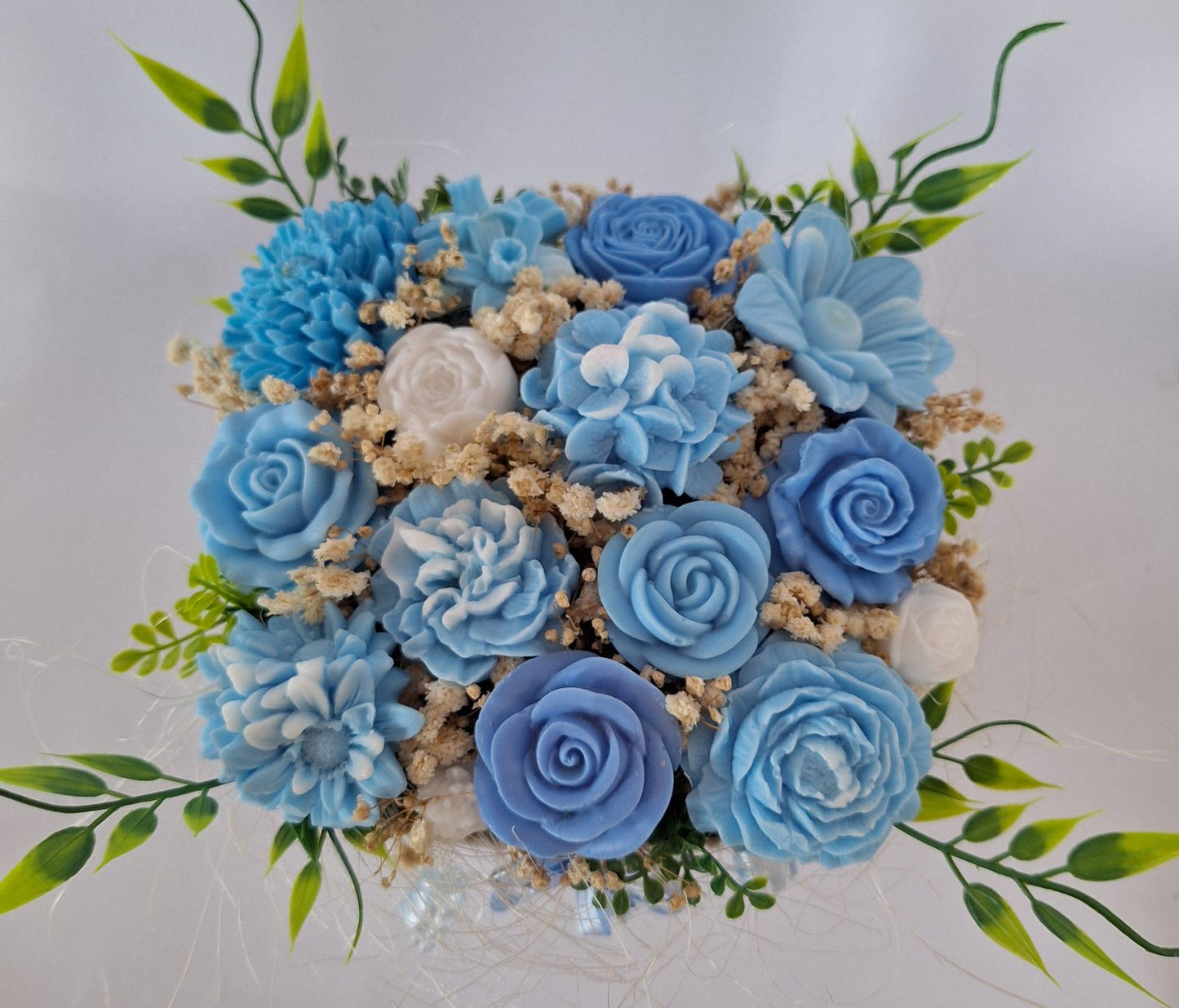 Букет💙„Синьо Вдъхновение“💙Ръчно Изработени Ароматни Сапунени Цветя