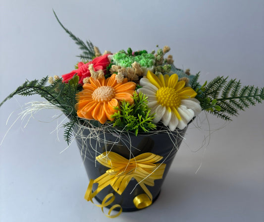 Букет🌼„Пъстър Маргаритен Сън“🌼 - Ръчно Изработени Ароматни Сапунени Цветя