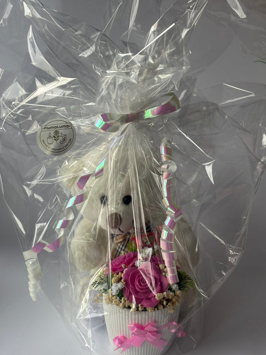 Букет+изненада🐻🌹"Нежност за гушкане"🐻🌹 Ръчно Изработени Ароматни Сапунени Цветя